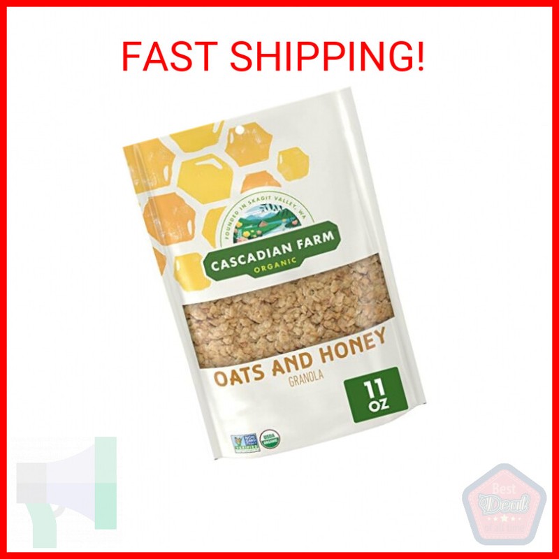 Cascadian Farm Organic Granola, Oats and Honey Cereal, Resea