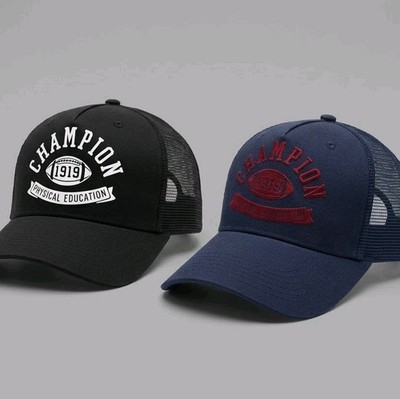 2-Pack Champion Physical Education Trucker Hats Mesh Snapback Cap NWT