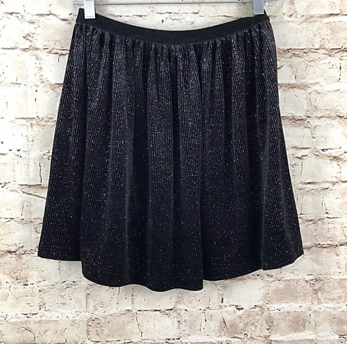 Cat Jack Girls Sparkle Velvet Elastic Skirt Size XL 14/16 Black NWT