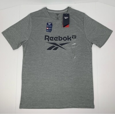 Reebok Relaxed Fit Gray Logo T-Shirt Size Large