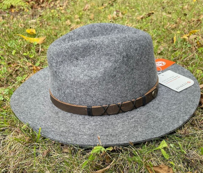 Pistil Designs Soho Gray Wool Wide Brim Fedora Hat 100% Wool NEW w/tags sz 7-1/4