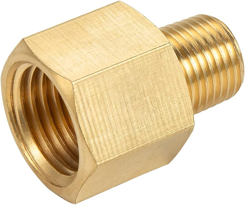 Brass Pipe Fitting Reducer Adapter 3/8" NPT Female X 1/4" NPT Male Extension Con