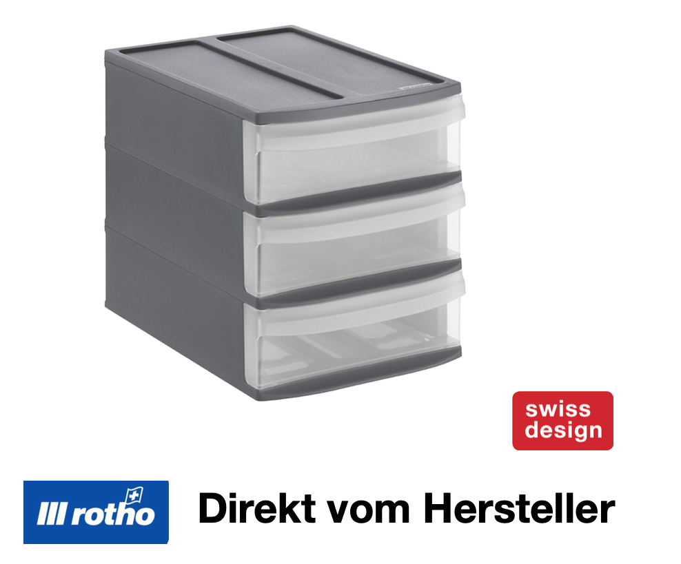 Rotho Systemix Schubladenbox Tower S 3 Fächer Hobby Aufbewahrung Sotieren Ordnen