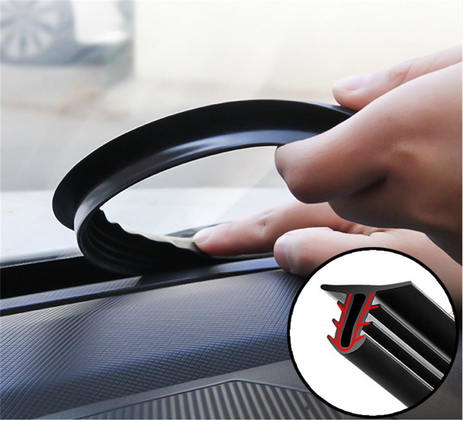Upgrade Car Rubber Sound Seal Strip 1.6M U-Type Dashboard Edges Sealing Strip US
