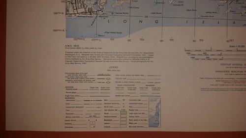 1940's Army topographic map (like USGS) Branford Connecticut -Sheet 6466 IV SW