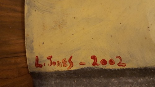 LENONARD JONES FOLK ART PAINTING ON TIN 