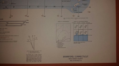 1940's Army topographic map (like USGS) Branford Connecticut -Sheet 6466 IV SW