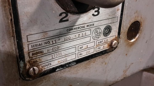 Used Hobart H-600T 60 Qt Dough Mixer