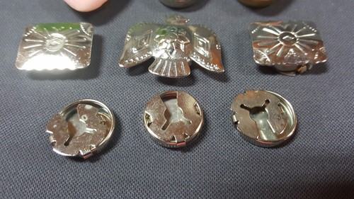 BUTTON COVERS, WHITE CATS, PINK HEARTS, SILVER WESTERN THUNDERBIRD & MORE