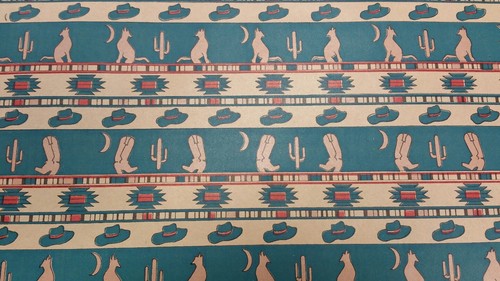 Half ream 26 inch wide cowboy boot and coyote gift wrap 417 feet