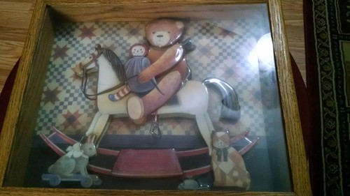 Vintage Nita Showers (1985) hand crafted nursery shadow box.