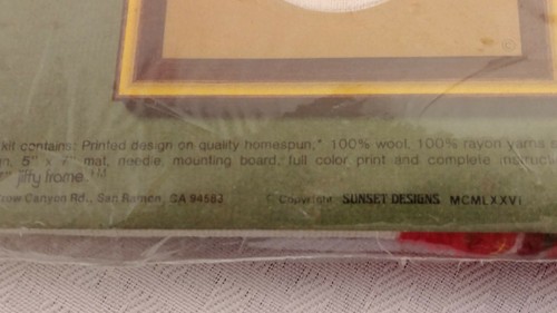 Vtg Jiffy Stitchery 349 Double Blossom Strawberries Crewel Kit 5” x 7” Spring