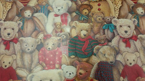 Half ream 24 inch wide Christmas Teddy Bears gift wrap 417 feet