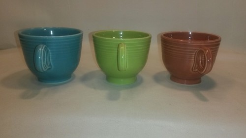 ? Lot of 3 Vintage Fiestaware 1960's Tea Cups & Saucers Sets 1950's & 1960's F/S