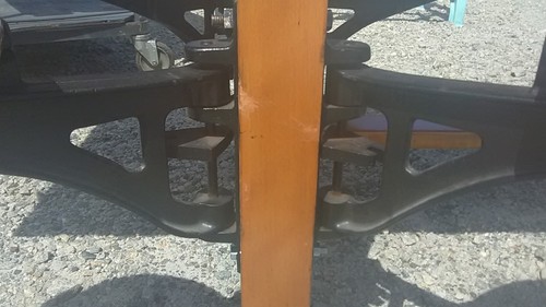 Vintage Swing Out Seat Lunchroom Table shipping available