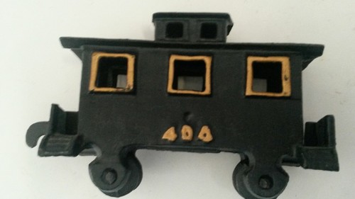 Vintage Cast Iron Train Set Engine Coal Tender Pullman & Caboose