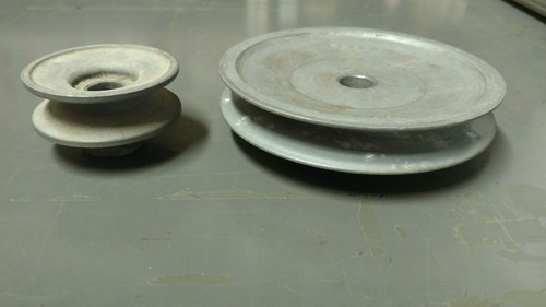 2 DIE CAST 1 GROOVE PULLEY WHEELS