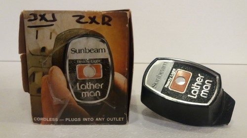Vintage Sunbeam The Lather Man HOT Shave Portable Cordless Shave Cream Dispenser