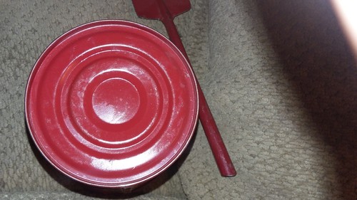 VINTAGE OHIO ART TIN PAIL & SHOVEL BUCKET METAL CLOWNS GREAT CONDITION