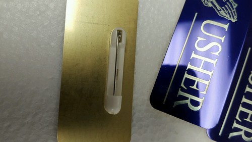 Set of 10 purple with gold Letters Engraved Usher Name Tags Badges Pin Back