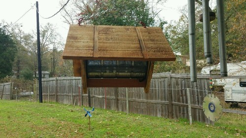 13 ounce Metal Coffee Can Bird House Blue Birdhouse made of House Siding