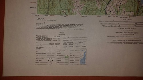 1940's Army (like USGS) topographic map Southbury Connecticut -Sheet 6366 I NW