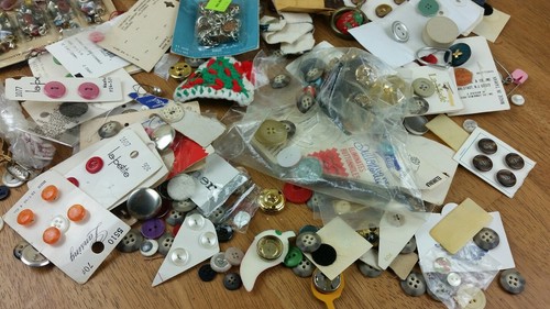 Vtg Sewing Notions and Button Lot Button Cards Snaps Eyelets