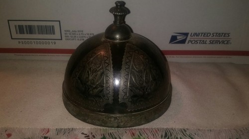 Vintage Ornate Silver Plate Cover Finial ORNATE DETAIL ETCHED 5