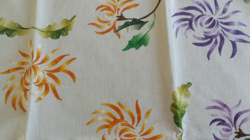 Vintage Hand Embroidered Floral Tablecloth Table Runner Shabby Granny Chic