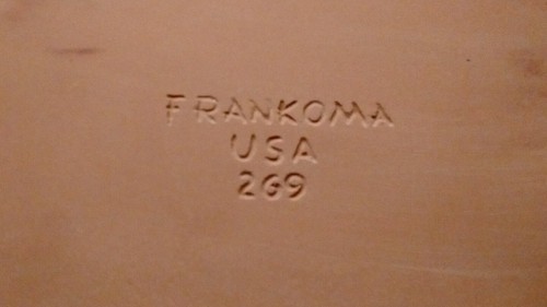 Frankoma pottery #269 Football. White very Rare. Serving bowl platter