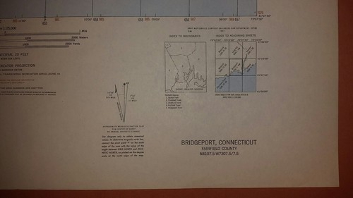 1940's Army topographic map (like USGS) Bridgeport Connecticut -Sheet 6366 II NW