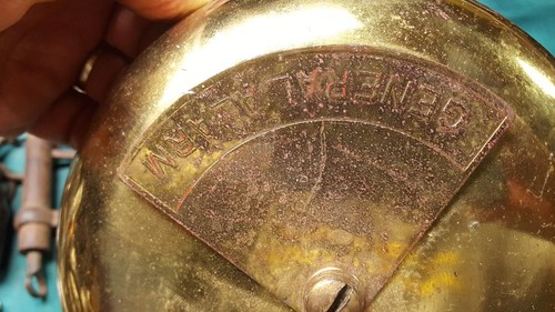 Antique All Brass Wall General Fire Alarm Bell 24 Volts Nautical Railroad
