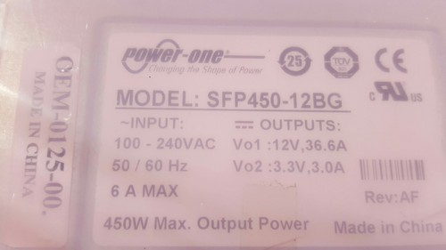 New POWER-ONE SFP450-12BG Power Supply OEM-0125-00