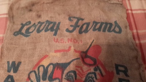 RARE VINTAGE (CLOWN)  POTATO BURLAP SACK BAG 21