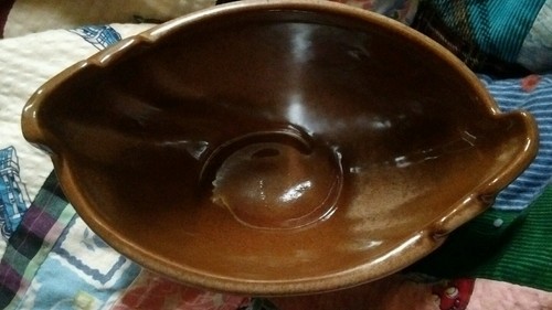 Frankoma pottery  35 dusty brown  art deco  bowl beautiful