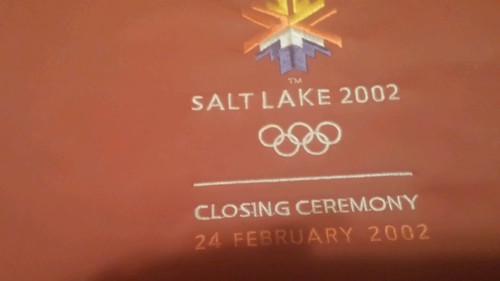 Salt Lake City 2002 Olympic Winter Games Closing Ceremony Pack/Book/Cushion