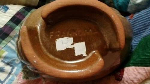 Frankoma pottery  35 dusty brown  art deco  bowl beautiful