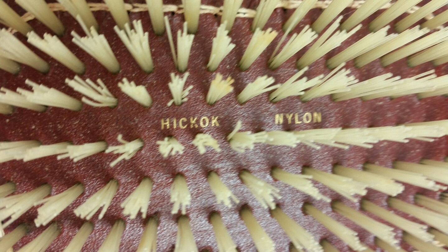 Hickok Leather Nylon Bristle Shoe Brushes Vintage Lot of 2 New Old Stock