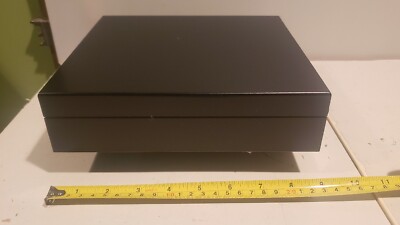 NEW Piano Black Custom Finish Cigar Mini Humidifier Faux Gold Hinge Wood Box 