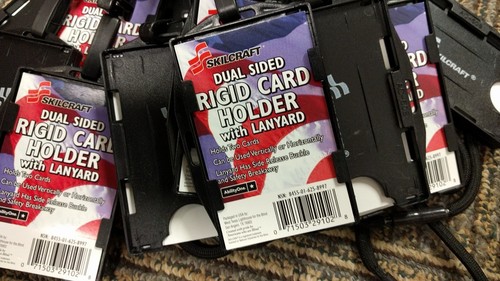 Skilcraft ID Dual Sided Holder Lanyard - Vertical, Horizontal - 12 available