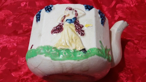 Rare Banko TeaPot Vintage Japanese Banko Tea Pot 2 Lady and a man