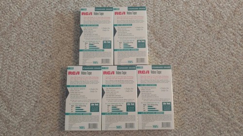 Set of 5 RCA Blank VHS Video Tapes T-120H - Brand NEW, Factory Sealed