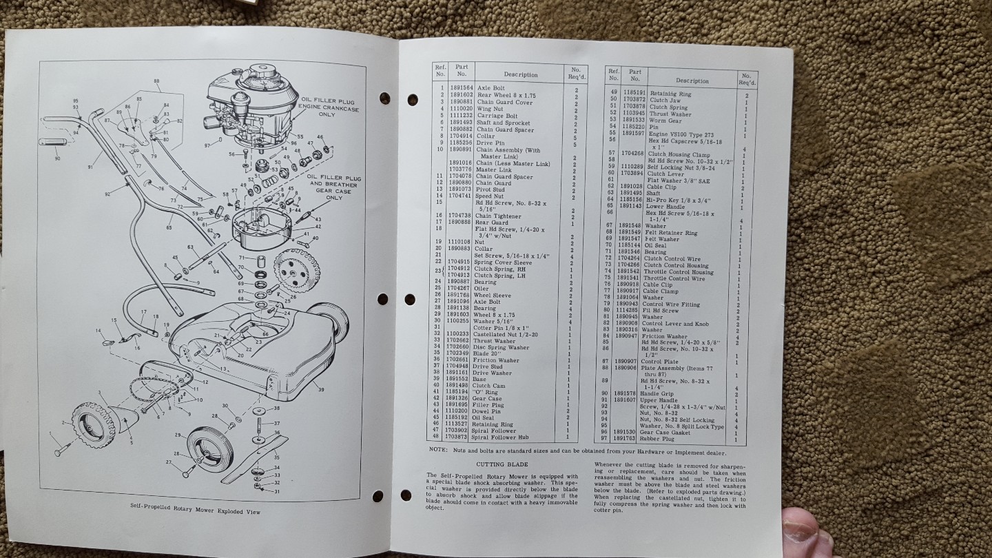 Bolens vintage owner manuals parts lists, lot of 7, from 1950's, + 