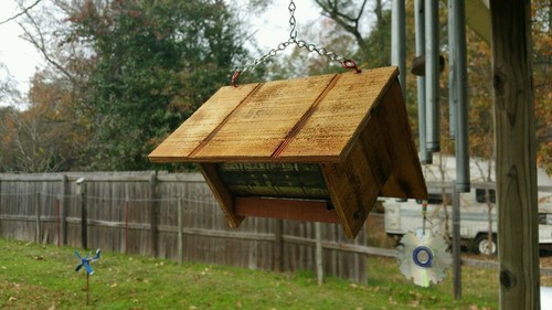 13 ounce Metal Coffee Can Bird House Blue Birdhouse made of House Siding