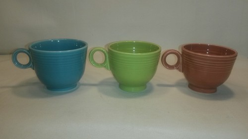? Lot of 3 Vintage Fiestaware 1960's Tea Cups & Saucers Sets 1950's & 1960's F/S