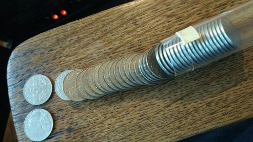 1922-1936 Canada King George V Nickel roll $2.00 face, 40 coins total