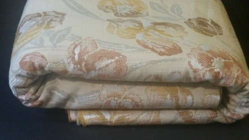 11.39) 2 Yards Upolstry fabric cream Ivory thick heavy floral