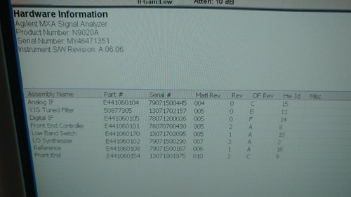 Keysight Agilent N9020A MXA LXI Signal Analyzer 20Hz-3.6Ghz OPT 503 B25 PFR