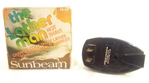 Vintage Sunbeam The Lather Man HOT Shave Portable Cordless Shave Cream Dispenser