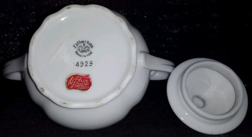 Lefton China #4929 25th Anniversary Sugar / Covered Dish Silver Handpainted